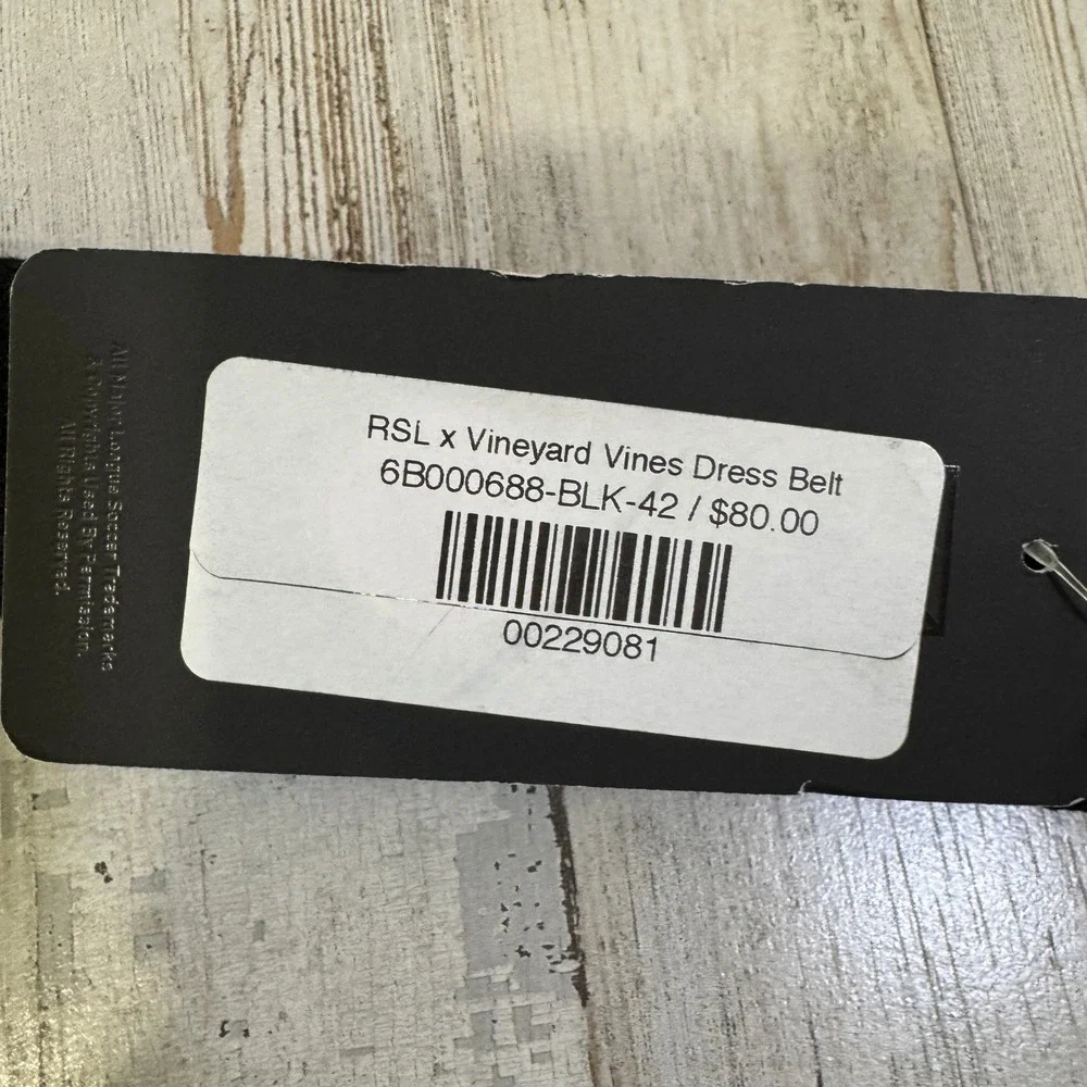 NWT Vineyard Vines Belt Men 42 Black Real SLC Dress Belt Soccer Preppy USA MLS